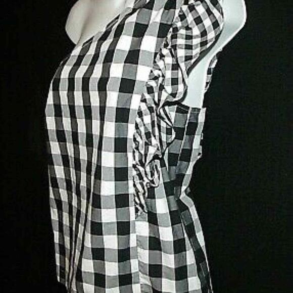 J.CREW gingham plaid one-shoulder top 16 E11 - Picture 2 of 4